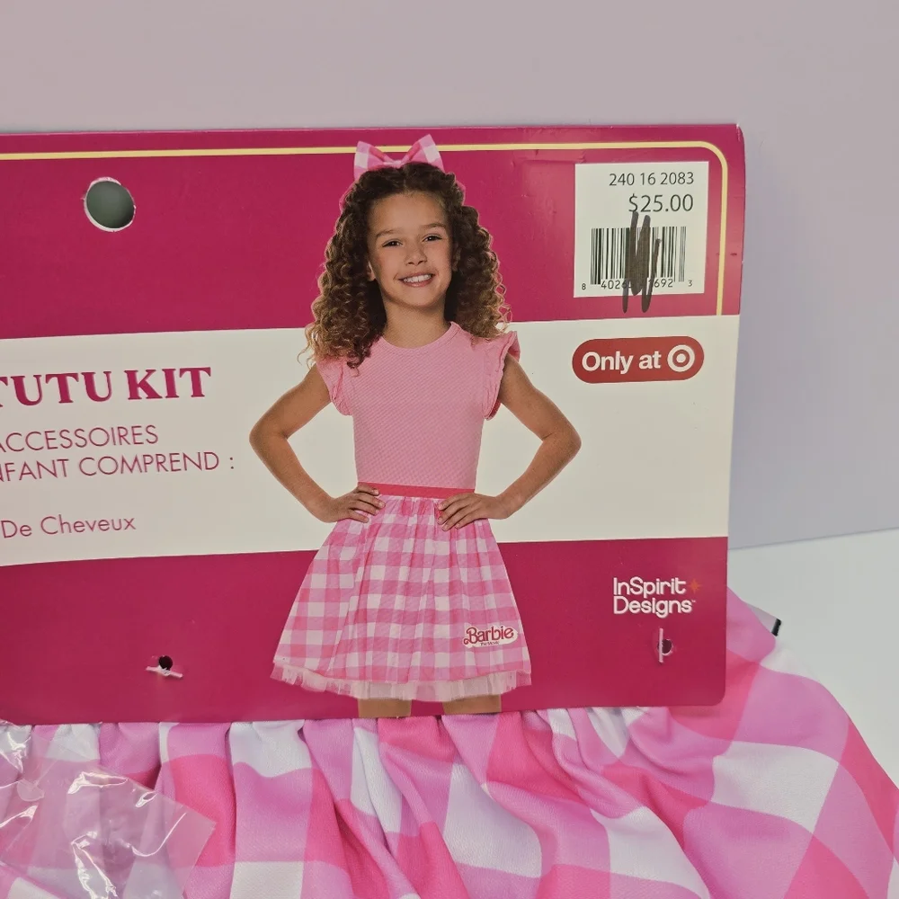 Barbie Pink Gingham Tutu Kit Halloween Costume